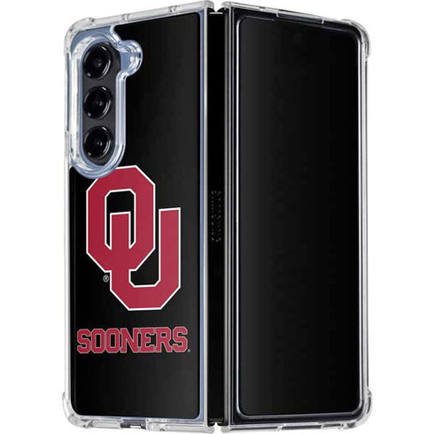 University of Oklahoma Sooners Black Galaxy Z Fold5 5G Clear Case