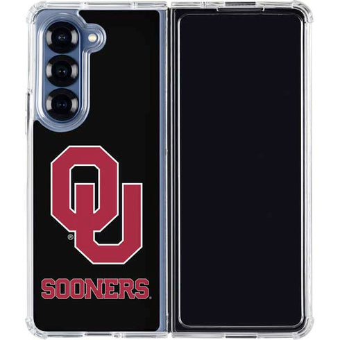 University of Oklahoma Sooners Black Galaxy Z Fold6 Clear Case