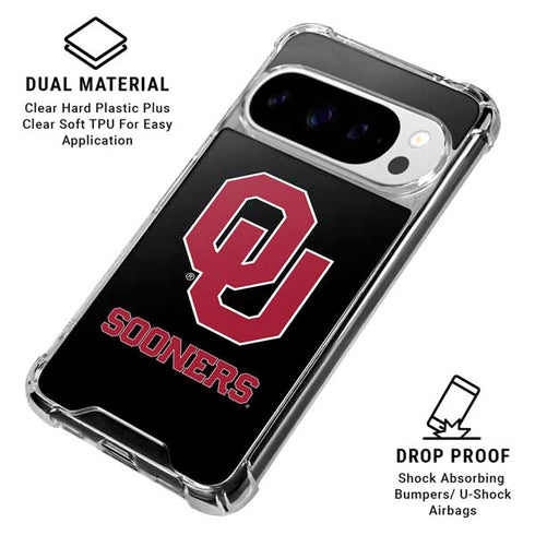 University of Oklahoma Sooners Black Google Pixel 10 Pro XL Clear Case