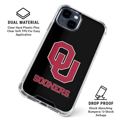 University of Oklahoma Sooners Black iPhone 15 Clear Case