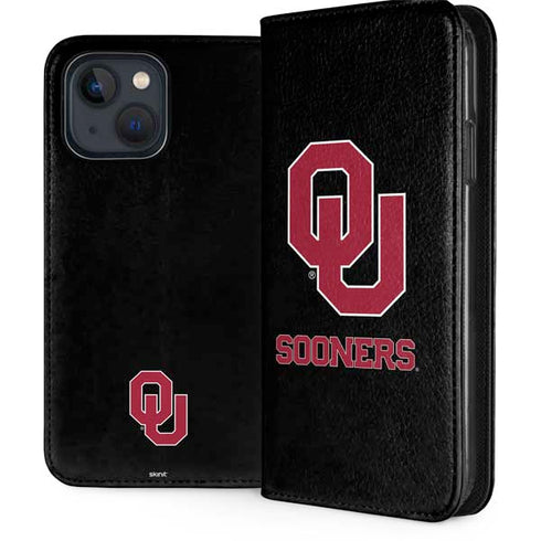 University of Oklahoma Sooners Black iPhone 15 Plus Folio Case