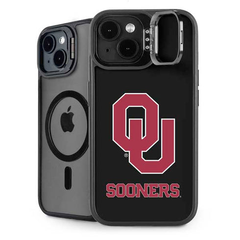 University of Oklahoma Sooners Black iPhone 15 Plus Kickstand Case