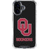 University of Oklahoma Sooners Black iPhone 16 Clear Case