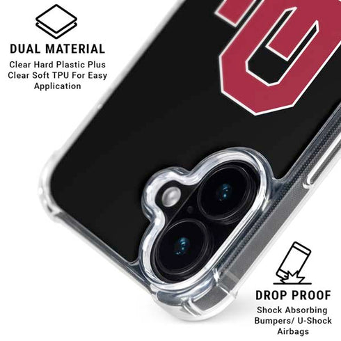 University of Oklahoma Sooners Black iPhone 16 Clear Case