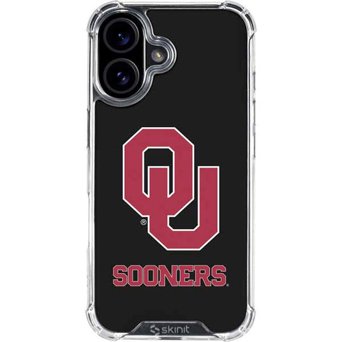 University of Oklahoma Sooners Black iPhone 16 Plus Clear Case