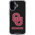 University of Oklahoma Sooners Black iPhone 16 Plus Clear Case