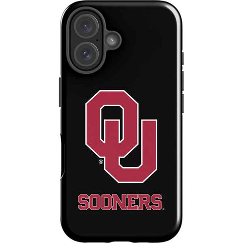 University of Oklahoma Sooners Black iPhone 16 Plus Impact Case