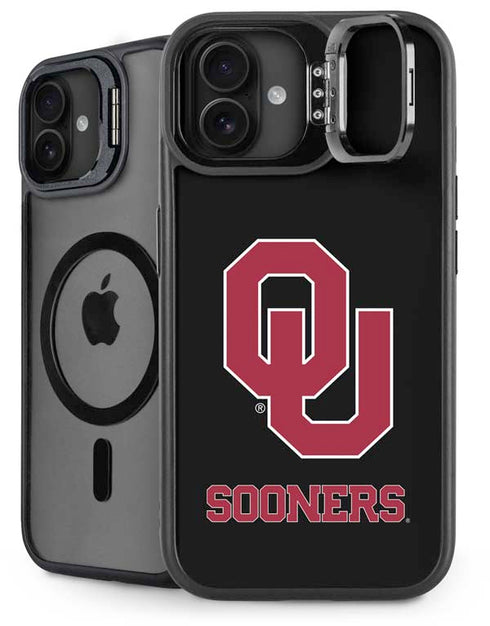 University of Oklahoma Sooners Black iPhone 16 Plus Kickstand Case