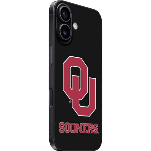 University of Oklahoma Sooners Black iPhone 16 Plus Skin