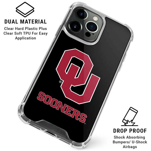 University of Oklahoma Sooners Black iPhone 16 Pro Clear Case
