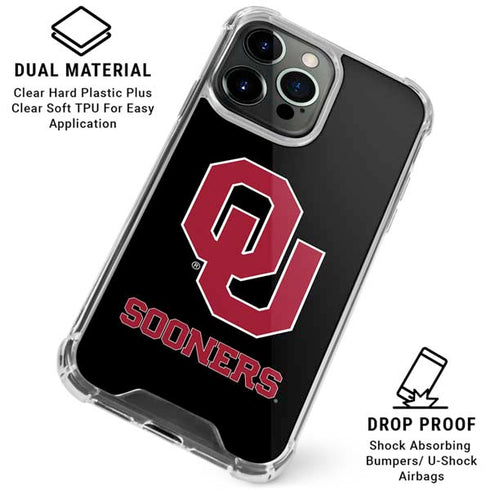 University of Oklahoma Sooners Black iPhone 16 Pro Max Clear Case