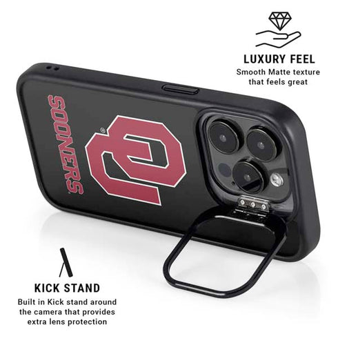University of Oklahoma Sooners Black iPhone 16 Pro Max Kickstand Case