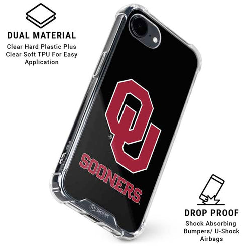 University of Oklahoma Sooners Black iPhone 16e Clear Case