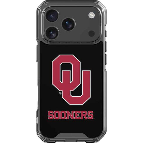 University of Oklahoma Sooners Black iPhone 17 Pro Clear Case