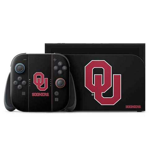 University of Oklahoma Sooners Black Nintendo Switch 2 (2025) with Joy-Con Skin