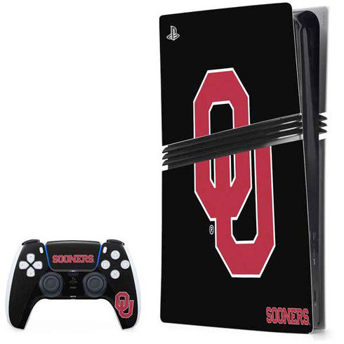 University of Oklahoma Sooners Black PS5 Pro Bundle Skin