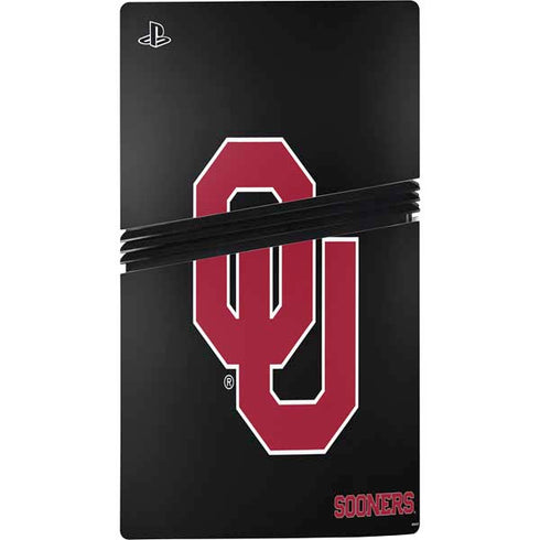 University of Oklahoma Sooners Black PS5 Pro Disk Console Skin