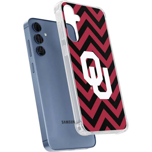University of Oklahoma Sooners Chevron Galaxy A35 5G Clear Case