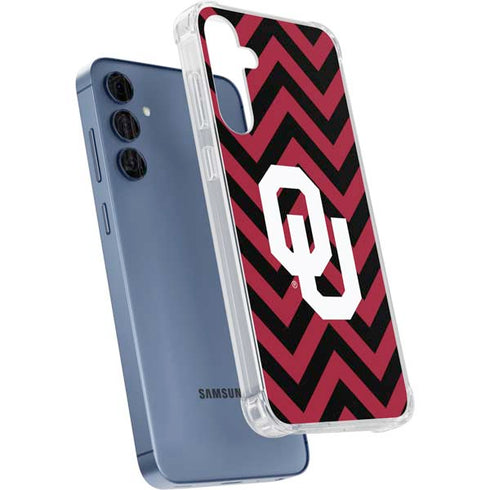 University of Oklahoma Sooners Chevron Galaxy A55 5G Clear Case