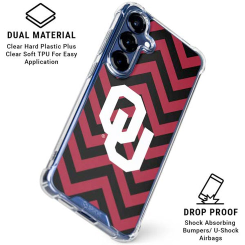 University of Oklahoma Sooners Chevron Galaxy S25 Plus Clear Case