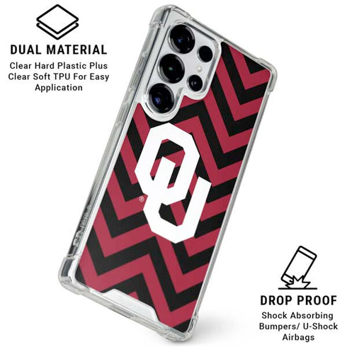 University of Oklahoma Sooners Chevron Galaxy S25 Ultra Clear Case
