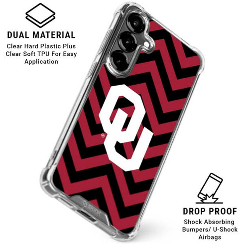 University of Oklahoma Sooners Chevron Galaxy S26 Plus Clear Case
