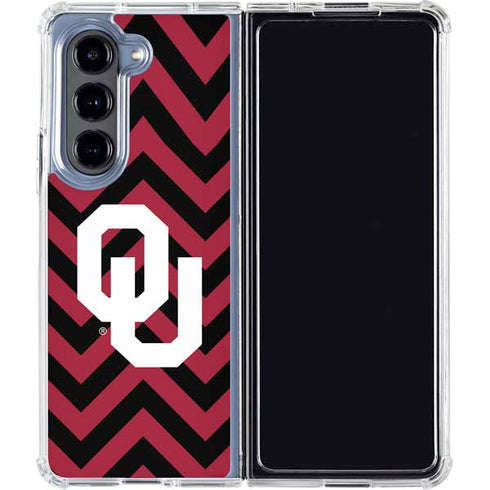 University of Oklahoma Sooners Chevron Galaxy Z Fold5 5G Clear Case