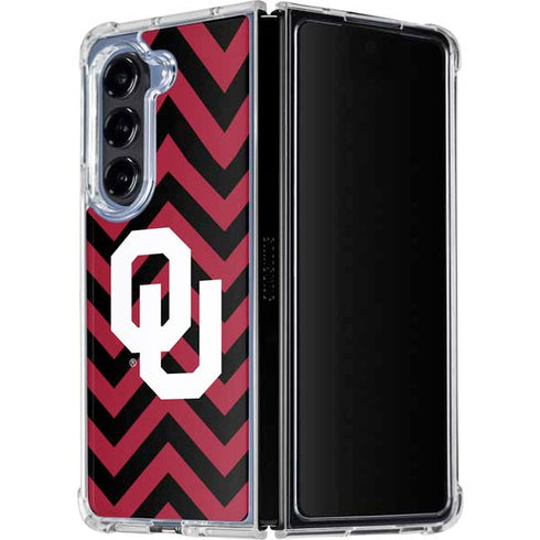 University of Oklahoma Sooners Chevron Galaxy Z Fold5 5G Clear Case