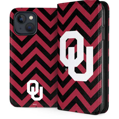 University of Oklahoma Sooners Chevron iPhone 15 Plus Folio Case