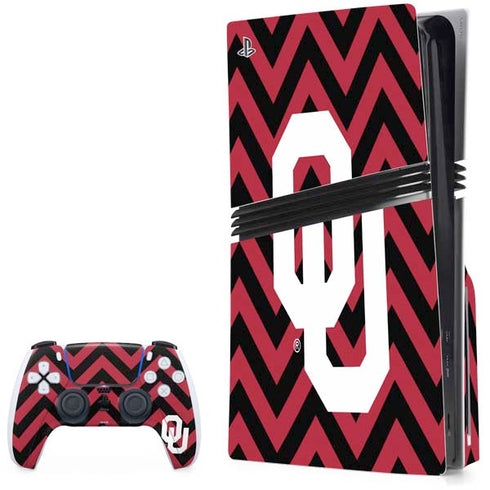 University of Oklahoma Sooners Chevron PS5 Pro Disk Bundle Skin