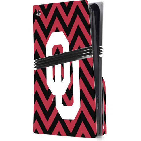 University of Oklahoma Sooners Chevron PS5 Pro Disk Console Skin
