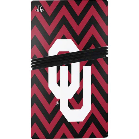 University of Oklahoma Sooners Chevron PS5 Pro Disk Console Skin