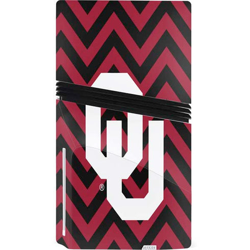 University of Oklahoma Sooners Chevron PS5 Pro Disk Console Skin