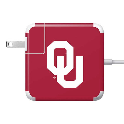 University of Oklahoma Sooners Cracked 85W Power Adapter (15 and 17 inch MacBook Pro Charger) Skin