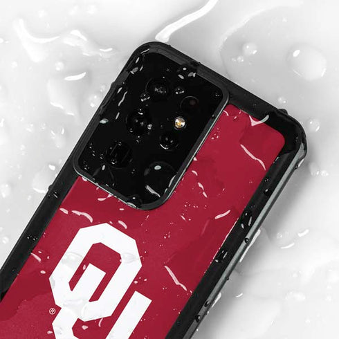 University of Oklahoma Sooners Cracked Galaxy S24 Ultra Waterproof Case