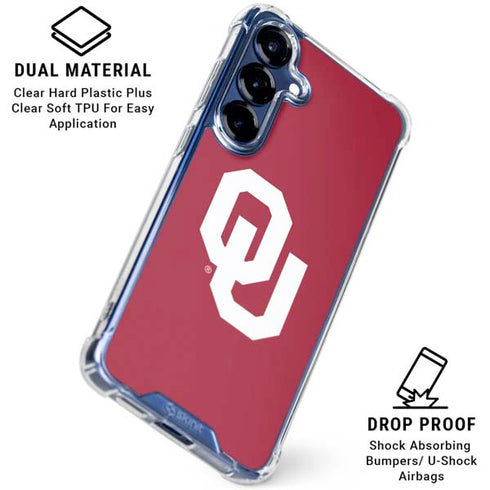 University of Oklahoma Sooners Cracked Galaxy S25 Plus Clear Case