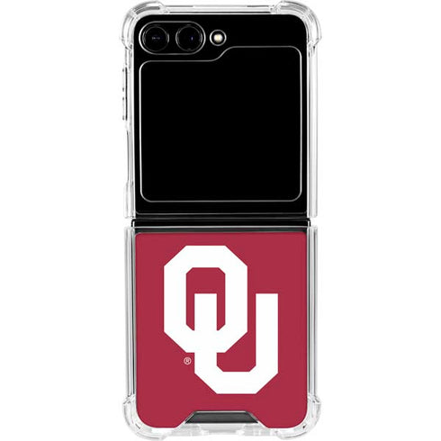 University of Oklahoma Sooners Cracked Galaxy Z Flip6 Clear Case