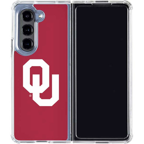 University of Oklahoma Sooners Cracked Galaxy Z Fold5 5G Clear Case