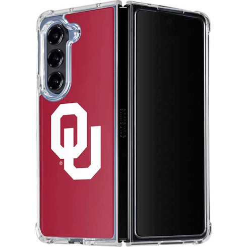University of Oklahoma Sooners Cracked Galaxy Z Fold5 5G Clear Case
