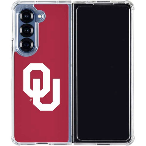 University of Oklahoma Sooners Cracked Galaxy Z Fold6 Clear Case