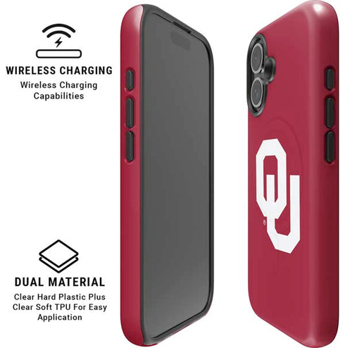 University of Oklahoma Sooners Cracked iPhone 16 Magsafe Impact Case