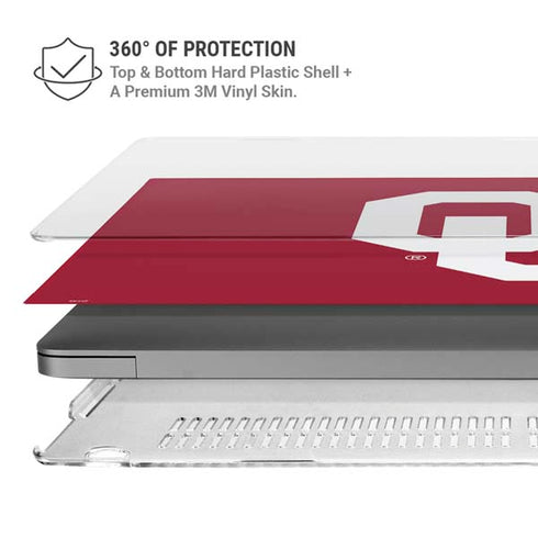University of Oklahoma Sooners Cracked MacBook Pro 14in (2021-24) Case plus Skin