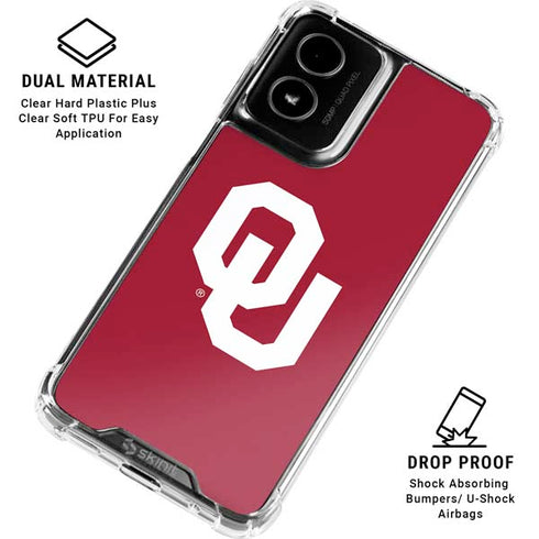 University of Oklahoma Sooners Cracked Moto G Power 5G (2024) Clear Case