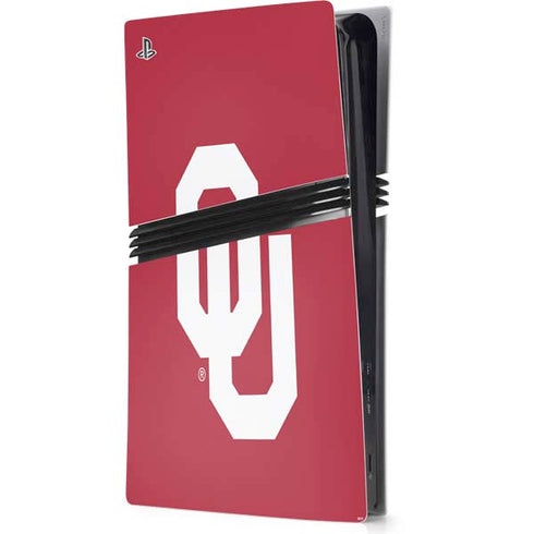 University of Oklahoma Sooners Cracked PS5 Pro Console Skin