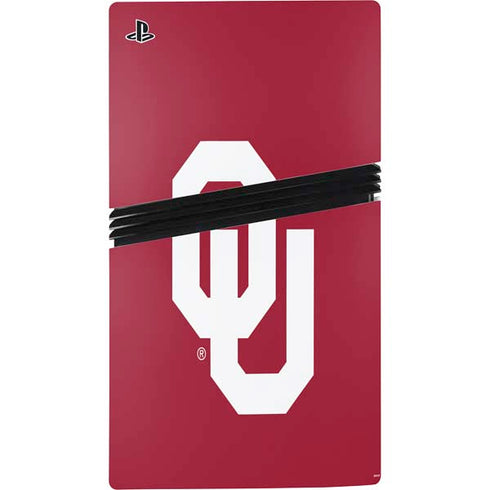 University of Oklahoma Sooners Cracked PS5 Pro Console Skin