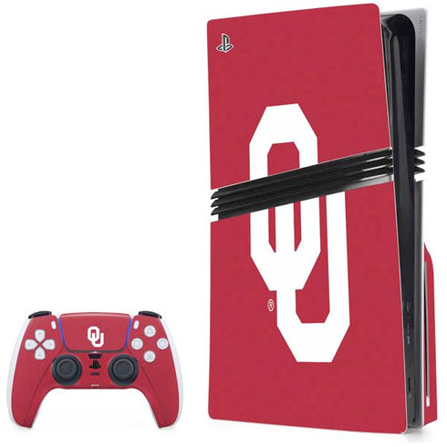 University of Oklahoma Sooners Cracked PS5 Pro Disk Bundle Skin