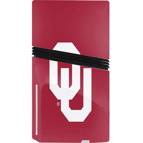 University of Oklahoma Sooners Cracked PS5 Pro Disk Console Skin