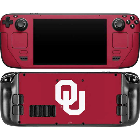 University of Oklahoma Sooners Cracked Steam Deck Handheld Gaming Computer OLED Skin