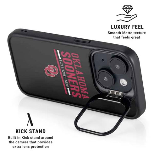 University of Oklahoma Sooners Est 1890 iPhone 15 Kickstand Case