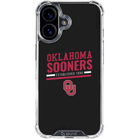 University of Oklahoma Sooners Est 1890 iPhone 16 Clear Case